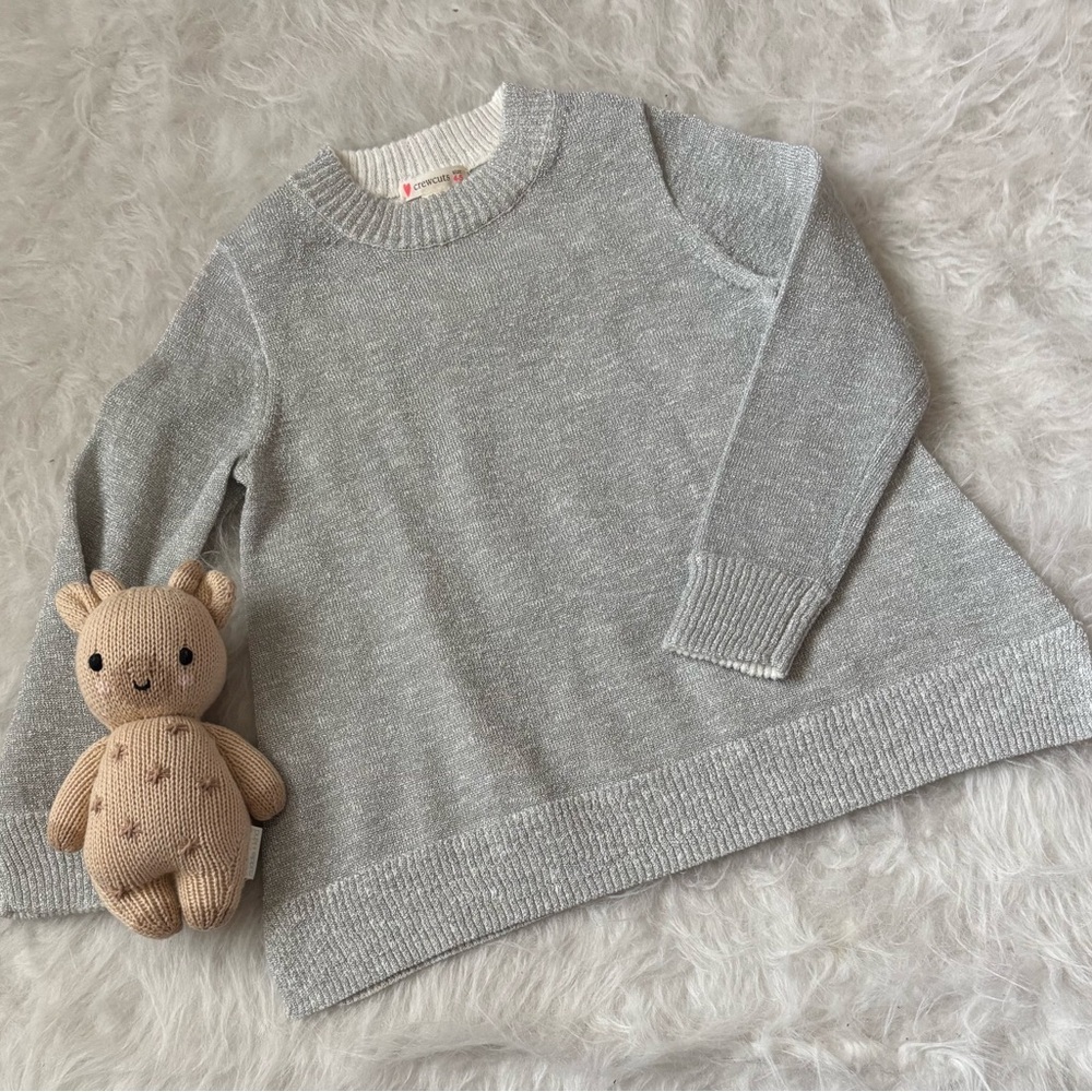 Crewcuts Shimmery Gray Knit Pullover